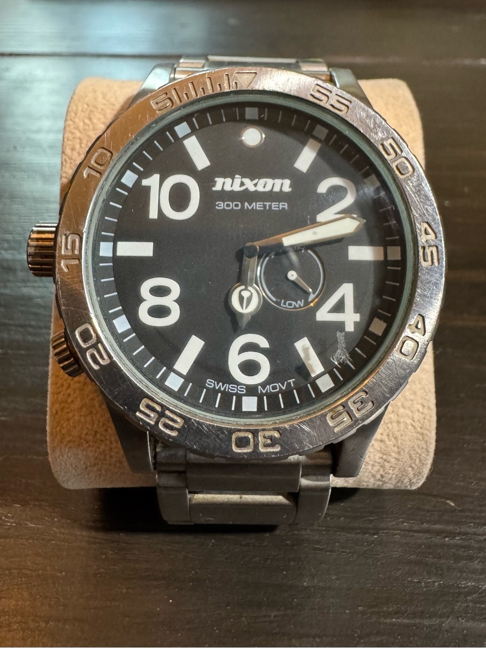 Nixon Men's Dive Watch — Black Dial with Silver stainless steel 51-30